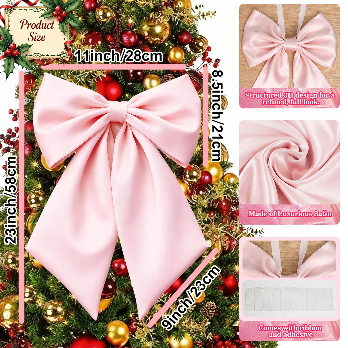 Big Pink Bow Coquette Room Decor, 23x11 - Image 9