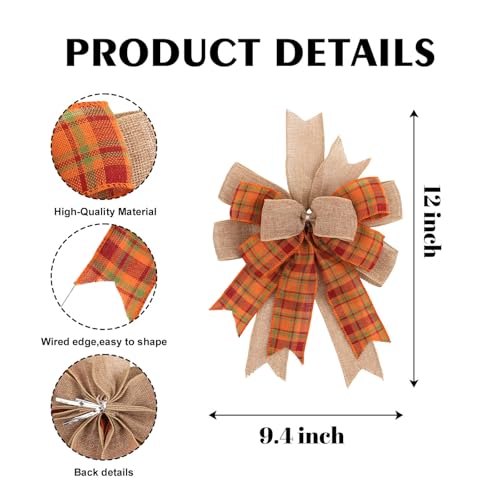 Fall Bows for Wreaths, 9.4 x 11.8 Inch O - Image 2