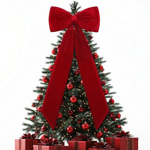 Gejoy 47 x 16 Inch Large Red Christmas Bows Burgun
