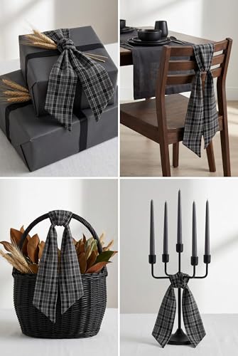 Black and White Plaid Wreath Sash 2 Pack - Image 4