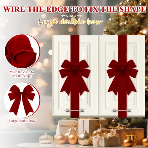 Daifunli 6 Pcs Burgundy Velvet Christmas - Image 3
