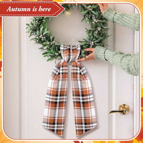 VitalCozy 2 Pcs Fall Wreath Sash, Plaid  - Image 3