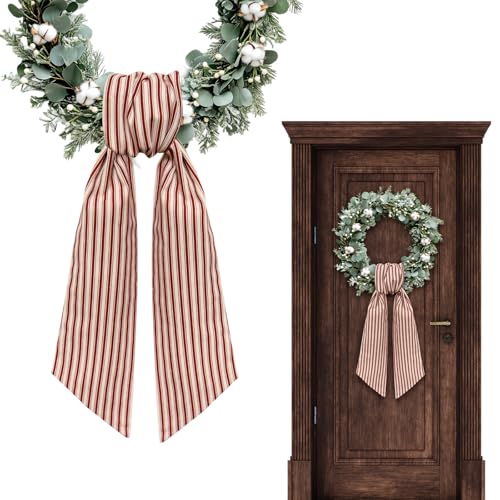 Christmas Wreath Sash for Front Door, Birthday Red