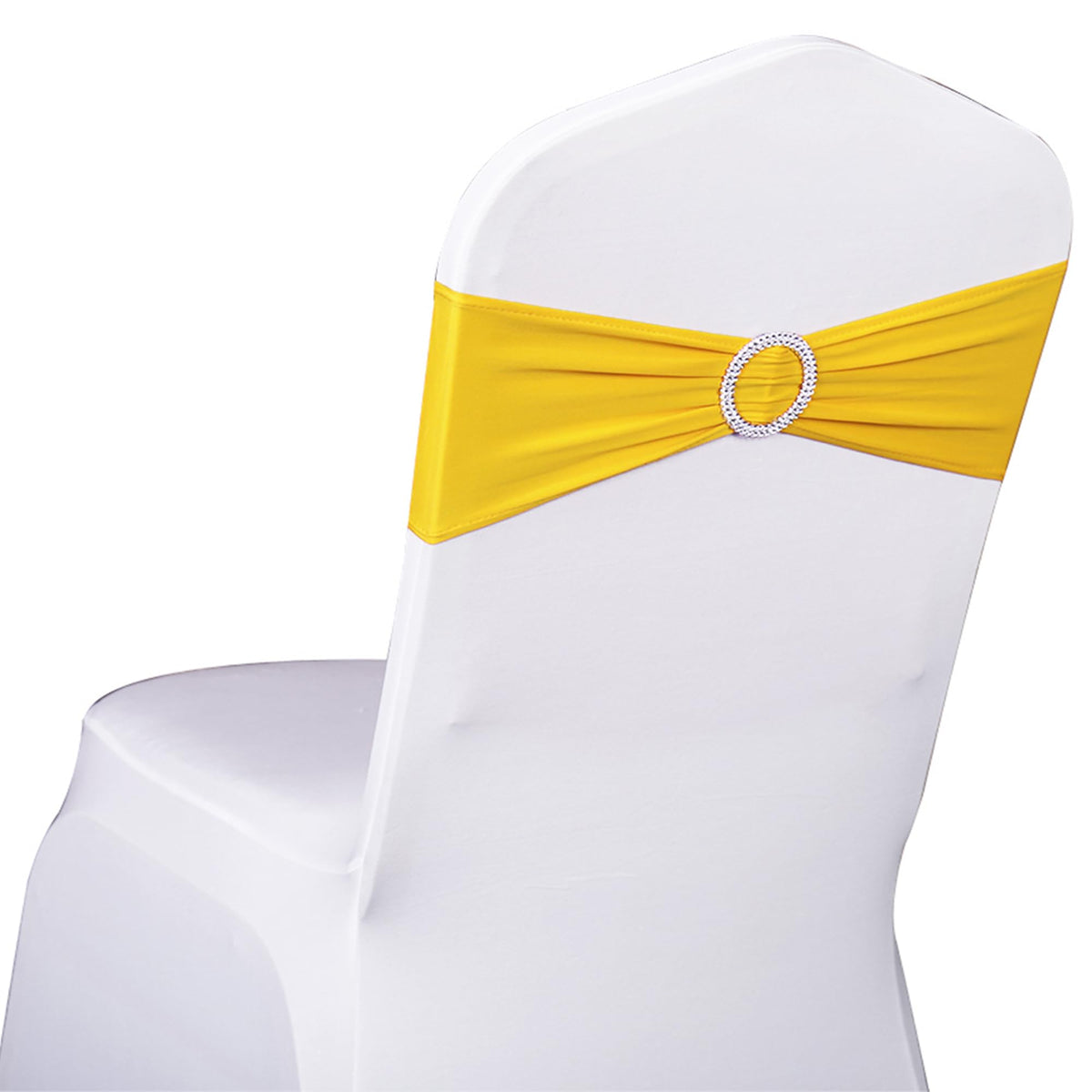 50 Pack Spandex Yellow Chair Sashes for  - Image 8