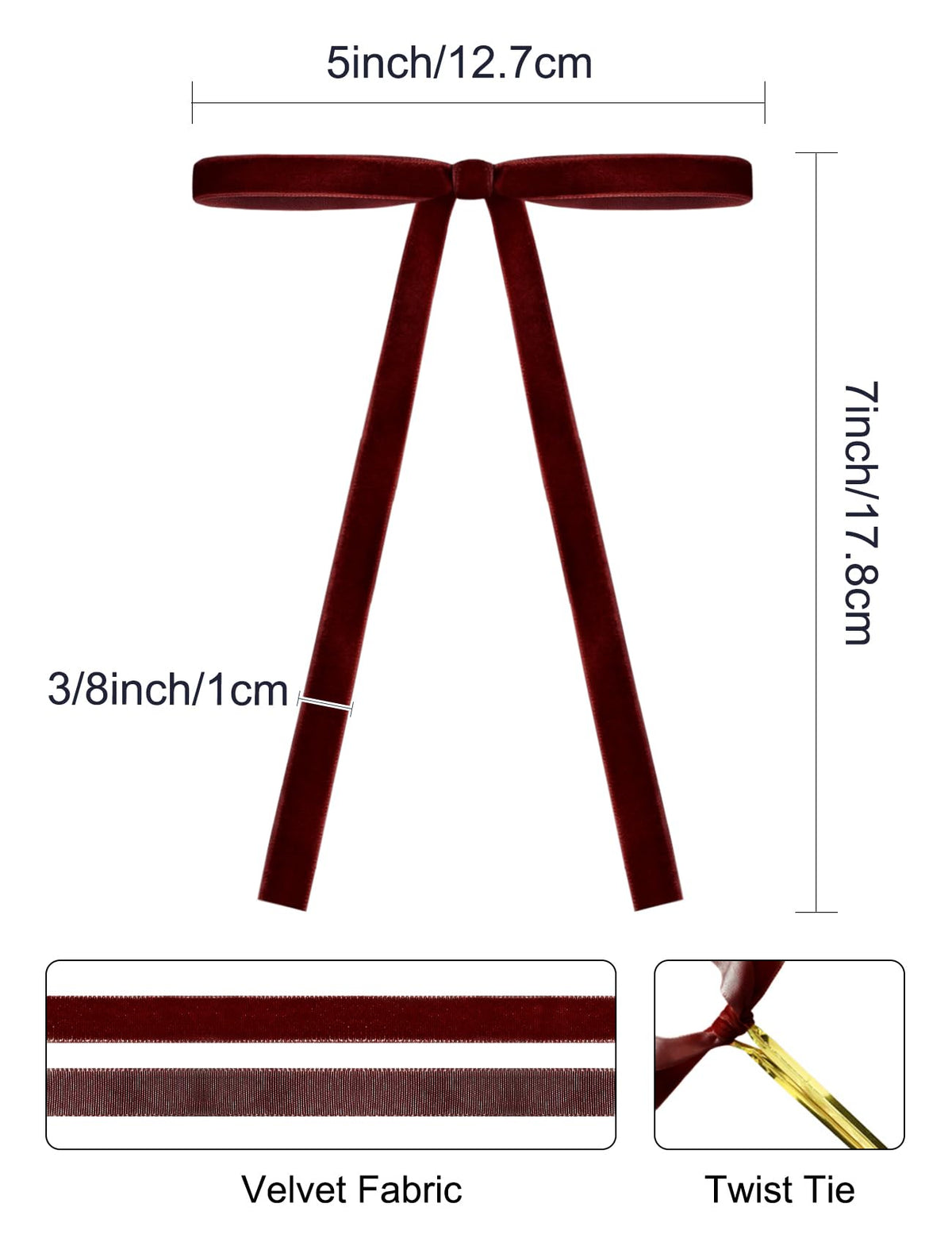 SIMISI RIBBON 24Pcs Christmas Velvet Rib - Image 6