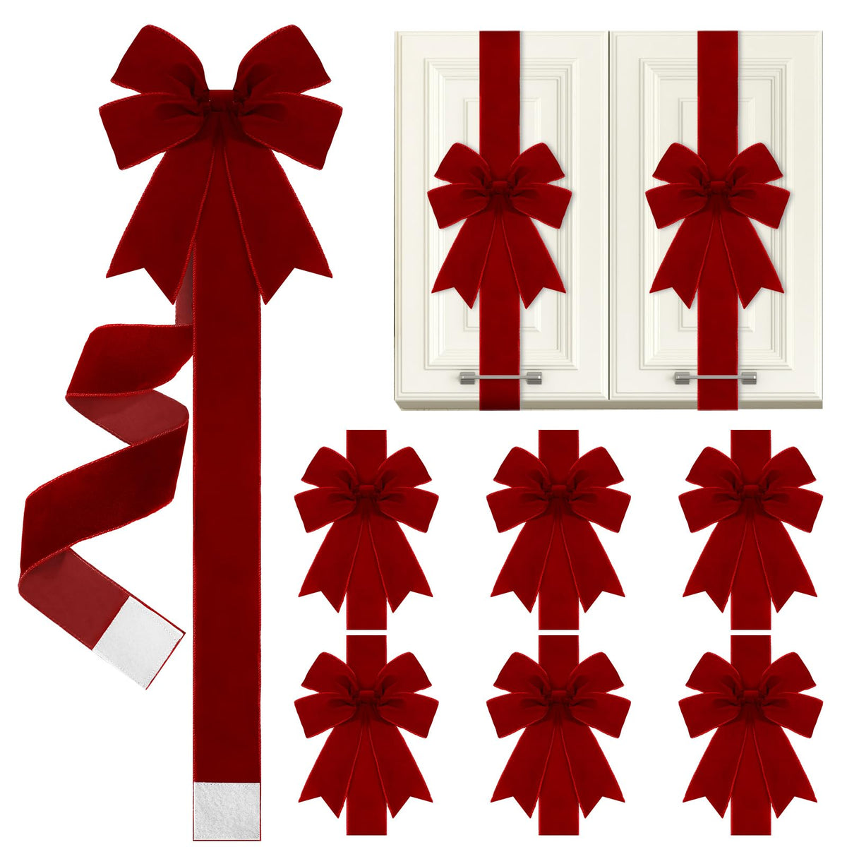Daifunli 6 Pcs Burgundy Velvet Christmas - Image 7