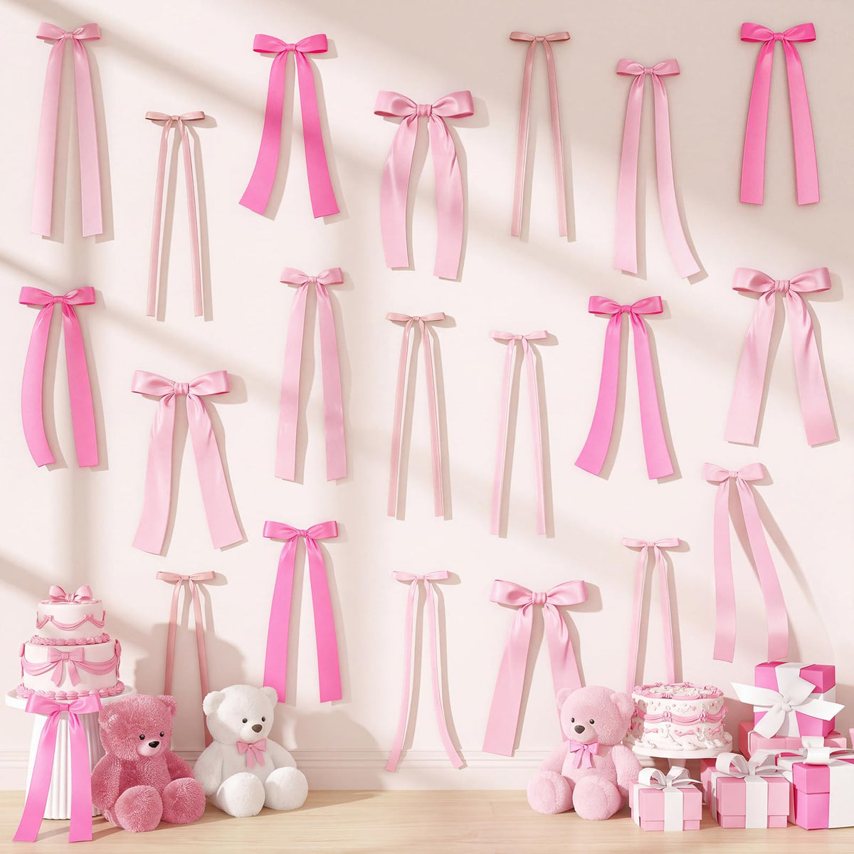 Pink Bow Birthday Decorations, 48 Pcs Pi - Image 8