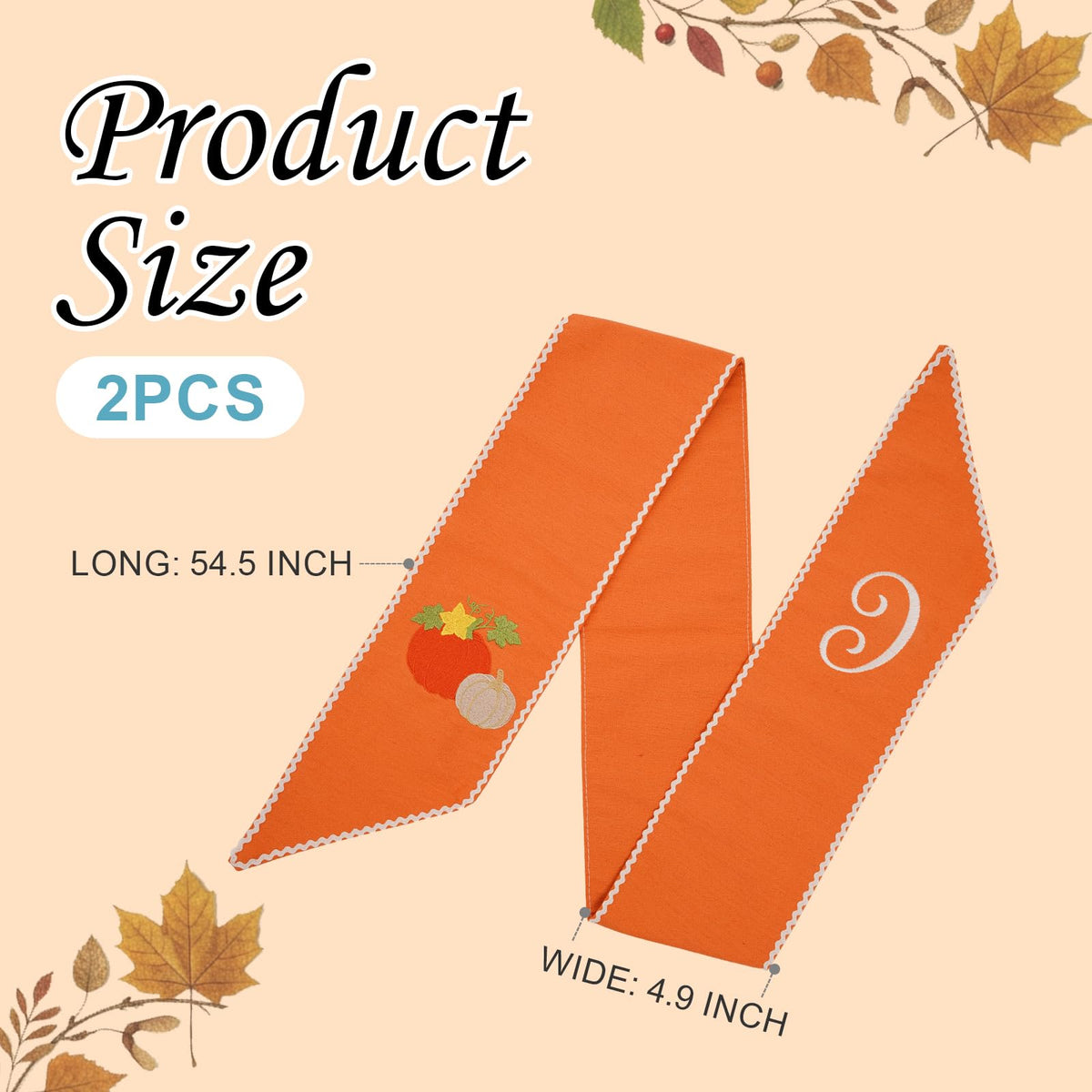2 Pcs Fall Wreath Sash Letter C Monogram - Image 9
