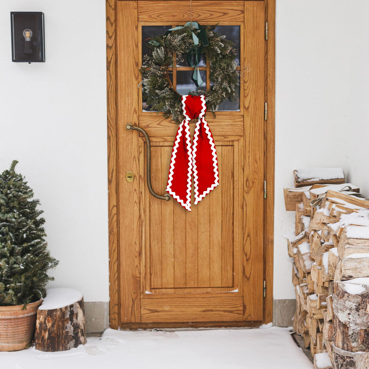 Wreath Sash for Front Door Red Cotton Wr - Image 8