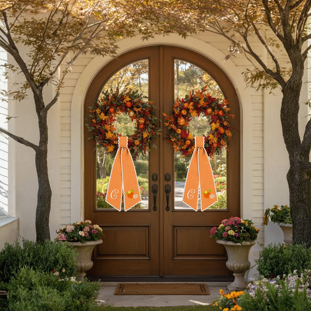 2 Pcs Fall Wreath Sash Letter C Monogram - Image 8